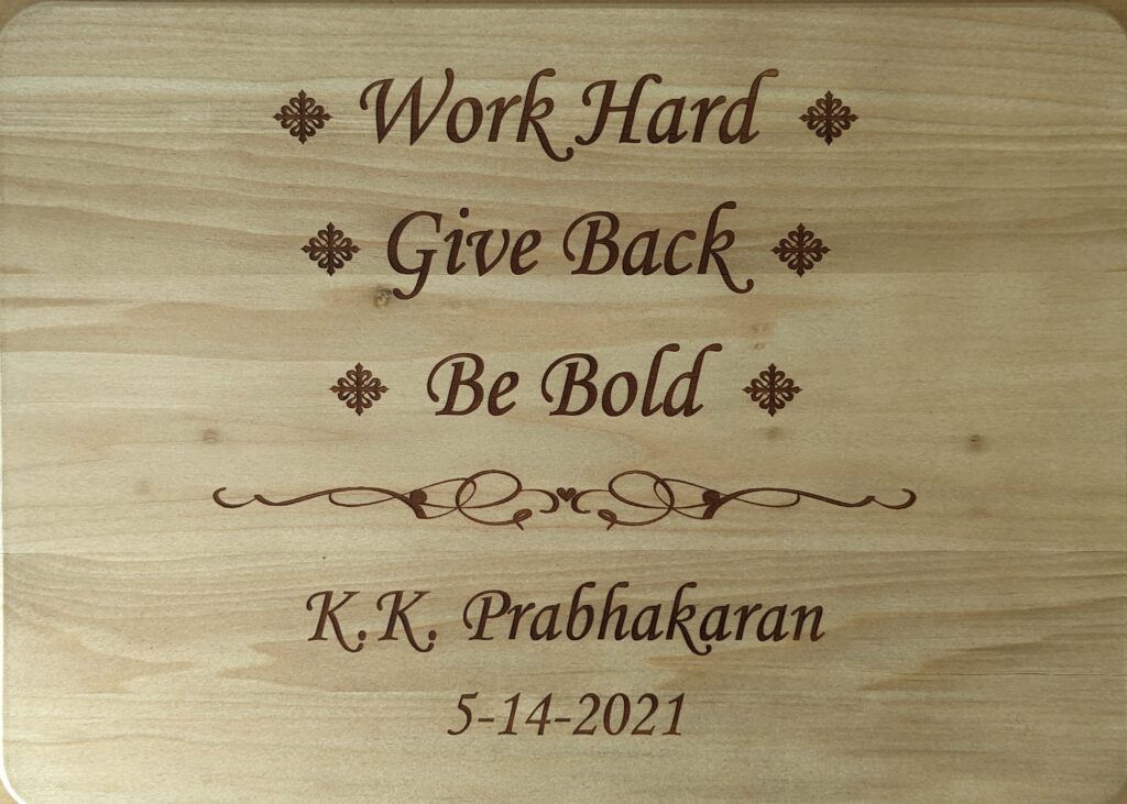 Be Bold, Work Hard, Give back