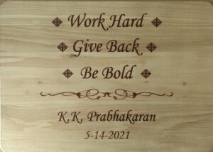 Be Bold, Work Hard, Give back
